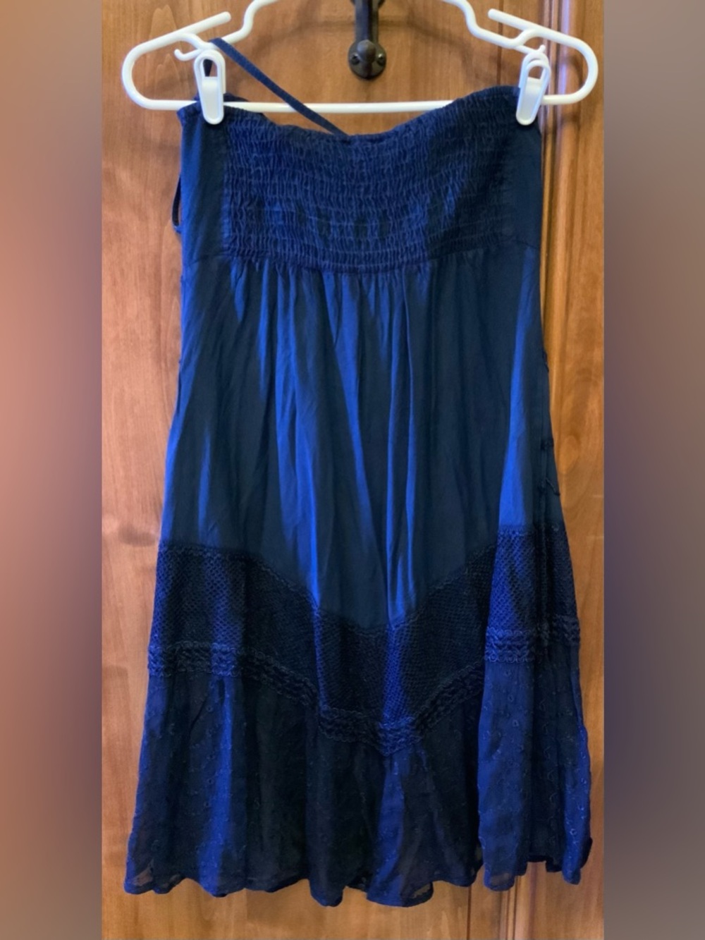 The Pyramid Collection Navy Blue Beaded Slip Dress - Picture 2 of 4